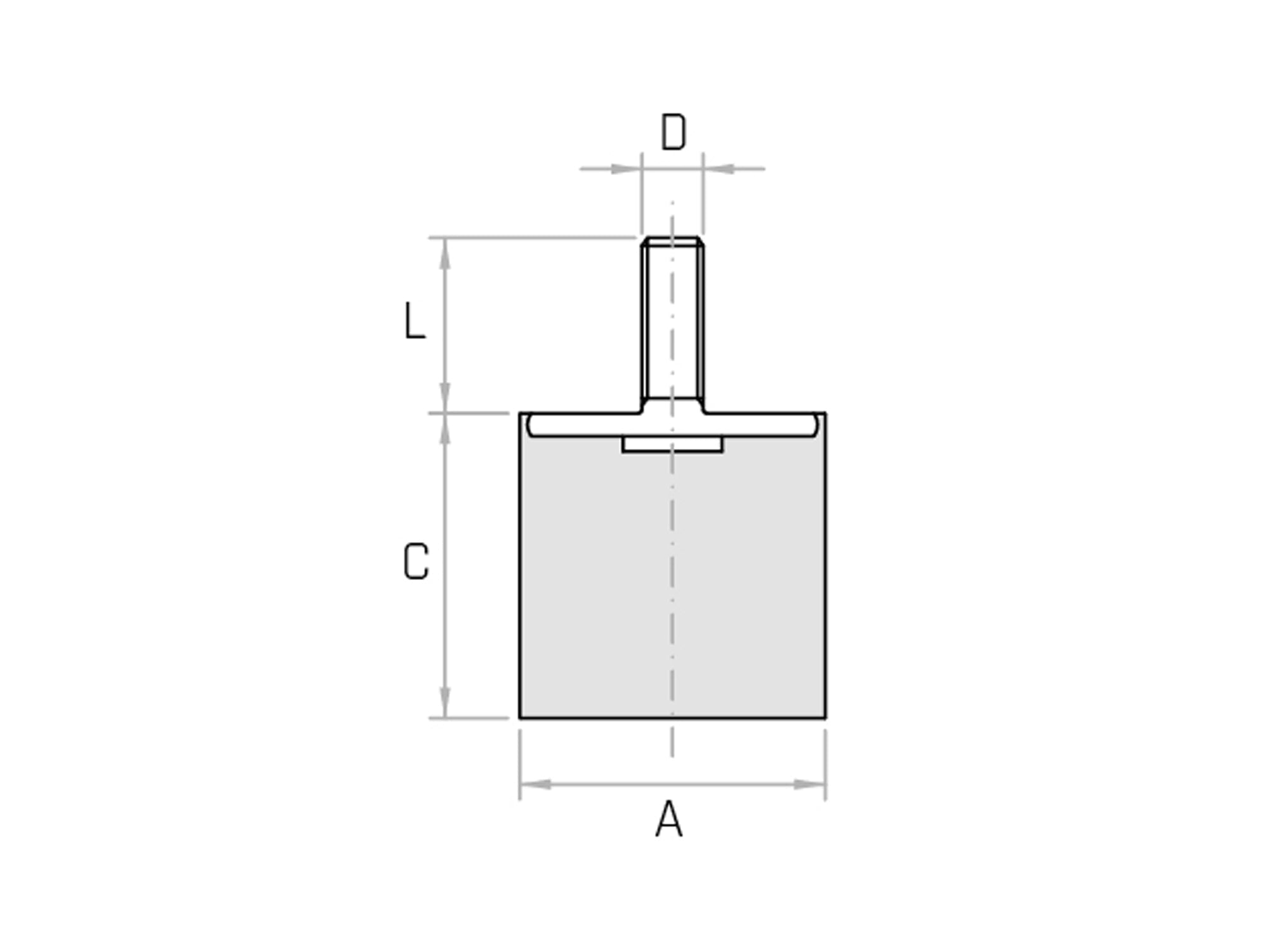 Cylindrical anti-vibration mount with pin Ø 50mm to 100mm from M10 to M16 - ACPM model (Pack of 4 to 10 pcs) - Range Cylindrical anti-vibration mount with pin Ø 50mm to 100mm from M10 to M16 - ACPM model (Pack of 4 to 10 pcs) - Range